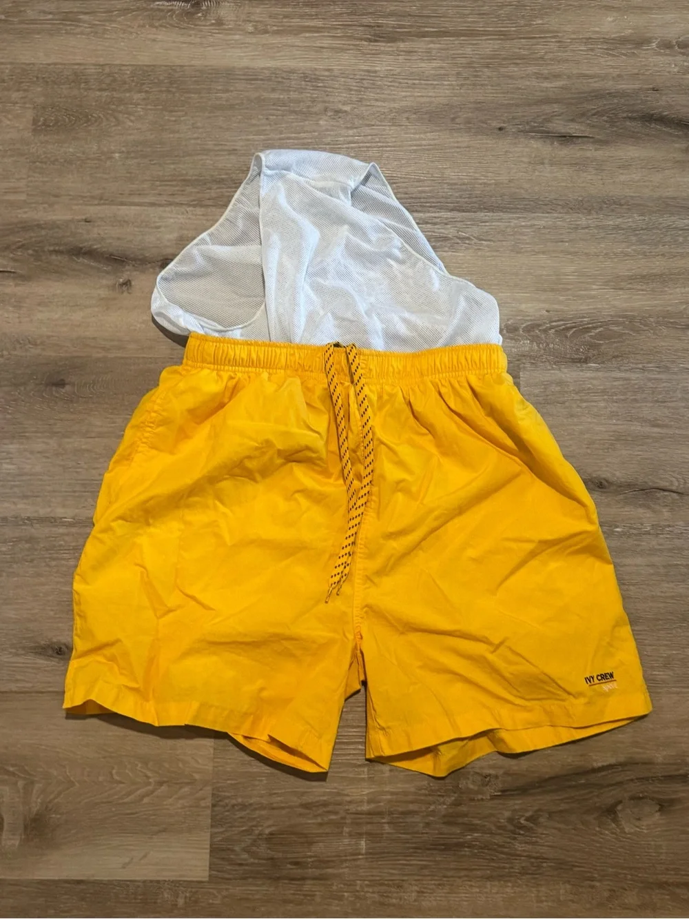 Men’s Ivy Crew Yellow Swim Trunks with Netting